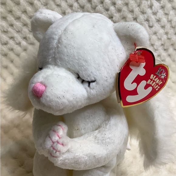 Vintage Ty Beanie Babies Plush Blessed Angel Bear Stuffed Animal Toy with Tags - Picture 8 of 16